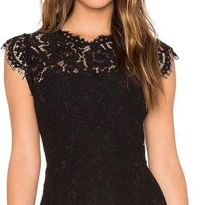 Women’s Sleeveless Lace Floral Elegant Cocktail Dress - Black